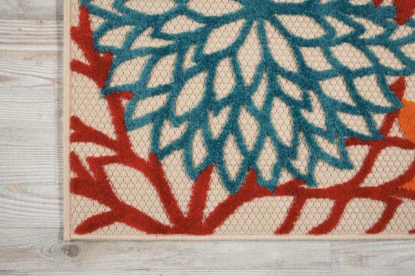 3?x 4?Green Floral Indoor Outdoor Area Rug - Image 2