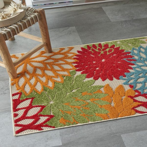 3?x 4?Green Floral Indoor Outdoor Area Rug - Image 5