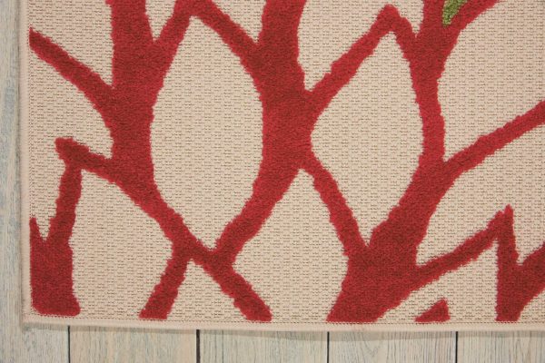 5?x 8?Green Floral Indoor Outdoor Area Rug - Image 2
