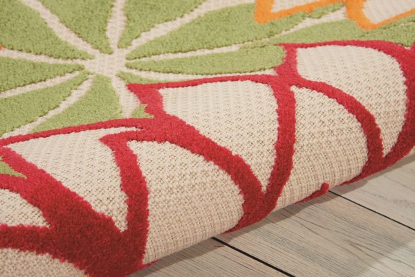 5?x 8?Green Floral Indoor Outdoor Area Rug - Image 3
