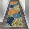 2?x 8' Orange Floral Outdoor Runner Rug - Image 4