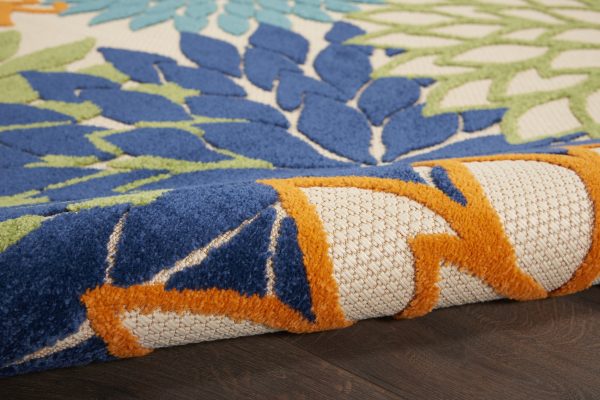 3?x 4' Orange Floral Outdoor Area Rug - Image 3