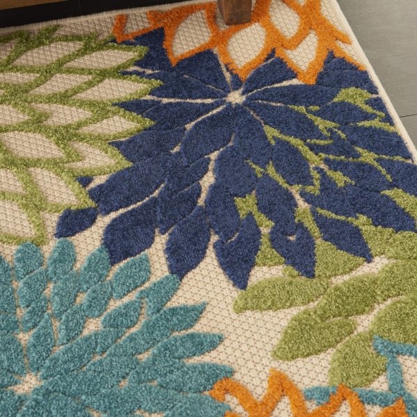 3?x 4' Orange Floral Outdoor Area Rug - Image 5