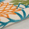 5?Round Orange Floral Outdoor Area Rug - Image 3