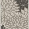 2?x 6?Silver and Gray Indoor Outdoor Runner Rug