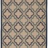 4?x 2? Navy Blue Trellis Indoor Outdoor Area Rug
