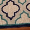 4?x 2? Navy Blue Trellis Indoor Outdoor Area Rug - Image 2