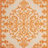 4?x 6?Orange Medallion Indoor Outdoor Area Rug
