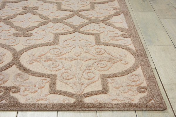 4?x 6?Cream and Beige Trellis Indoor Outdoor Area Rug - Image 5