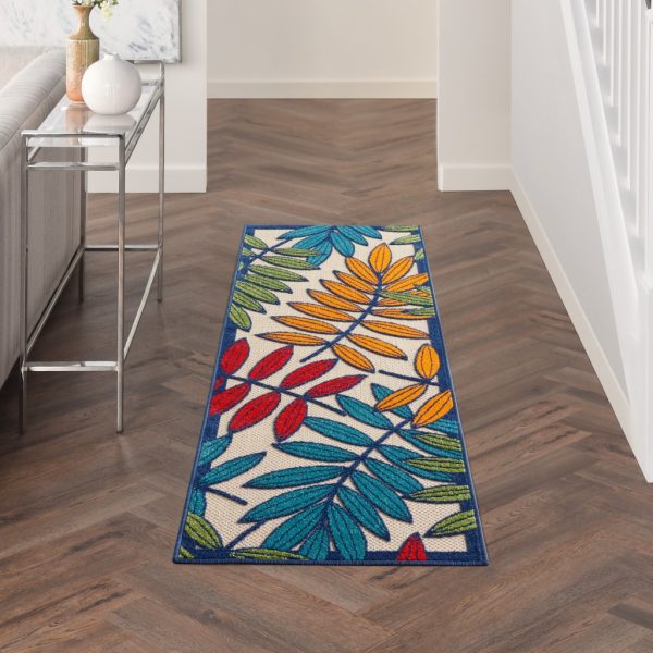 2抶 6?Multicolored Leaves Indoor Outdoor Runner Rug - Image 4