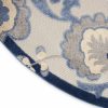 4?Round Blue and Gray Indoor Outdoor Area Rug - Image 5