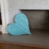 24" Rustic Farmhouse Turquoise Large Wooden Heart - Image 3