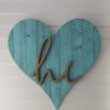 24" Rustic Farmhouse Turquoise Large Wooden Heart - Image 4