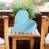 24" Rustic Farmhouse Turquoise Large Wooden Heart - Image 5