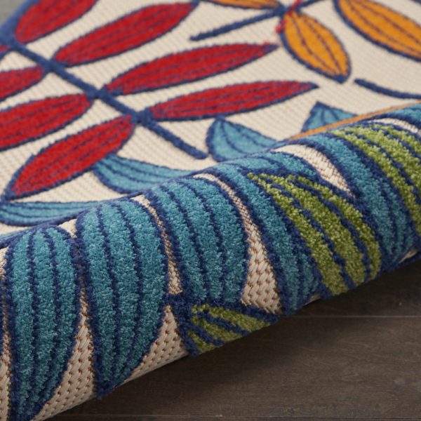2抶 8?Multicolored Leaves Indoor Outdoor Runner Rug - Image 3