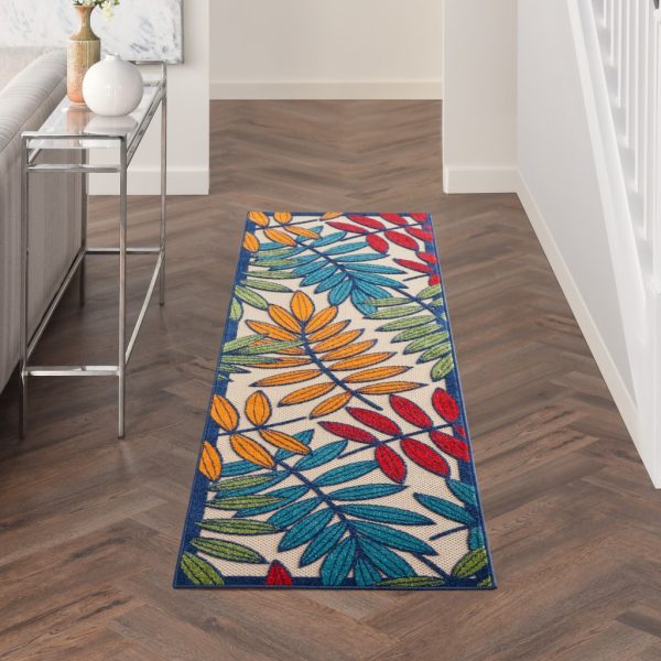 2抶 8?Multicolored Leaves Indoor Outdoor Runner Rug - Image 4