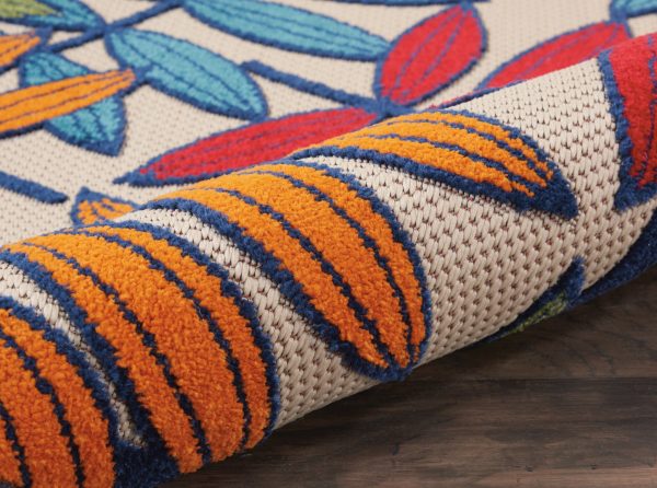 3抶 4?Multicolored Leaves Indoor Outdoor Area Rug - Image 2