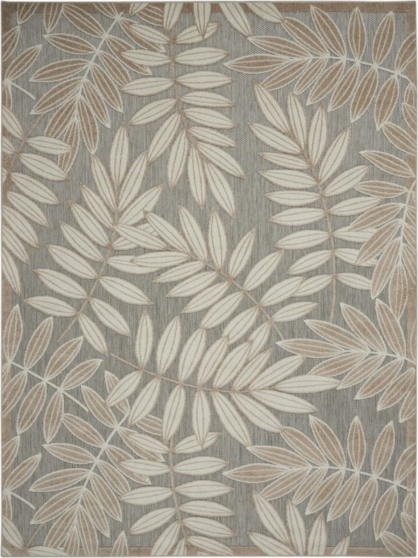 4?x 6?Natural Leaves Indoor Outdoor Area Rug