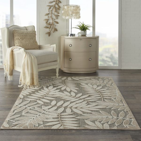 4?x 6?Natural Leaves Indoor Outdoor Area Rug - Image 4