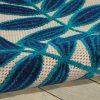 5?x 8?Navy and Beige Leaves Indoor Outdoor Area Rug - Image 3