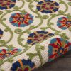 3?x 4?Blue Floral Vines Indoor Outdoor Area Rug - Image 3