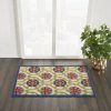 3?x 4?Blue Floral Vines Indoor Outdoor Area Rug - Image 4