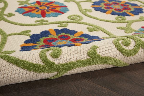 4?Round Blue Vines Indoor Outdoor Area Rug - Image 3