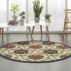 4?Round Blue Vines Indoor Outdoor Area Rug - Image 4