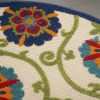 4?Round Blue Vines Indoor Outdoor Area Rug - Image 5