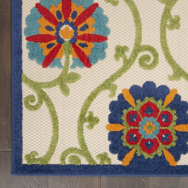 5?x 8?Blue Vines Indoor Outdoor Area Rug - Image 2