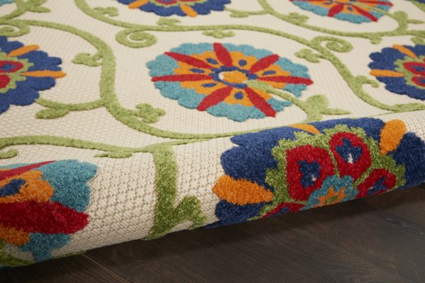 5?x 8?Blue Vines Indoor Outdoor Area Rug - Image 3