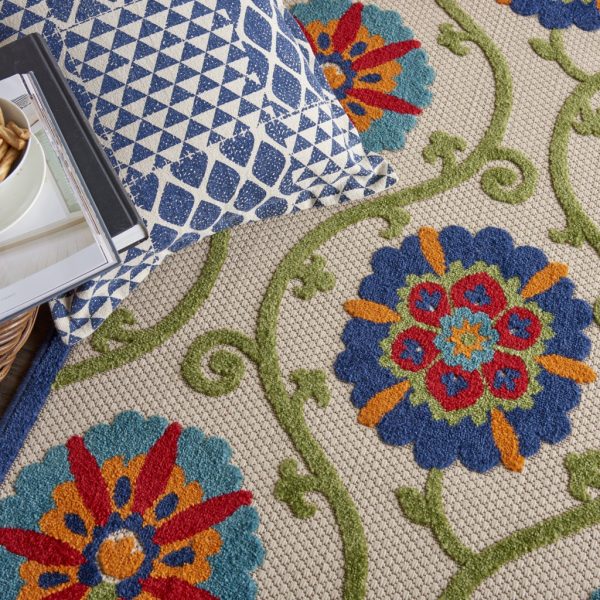 5?x 8?Blue Vines Indoor Outdoor Area Rug - Image 5