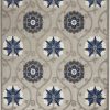 4?x 6?Gray and Blue Indoor Outdoor Area Rug