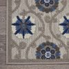4?x 6?Gray and Blue Indoor Outdoor Area Rug - Image 2