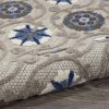 4?x 6?Gray and Blue Indoor Outdoor Area Rug - Image 3