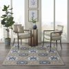 4?x 6?Gray and Blue Indoor Outdoor Area Rug - Image 4