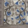 3?x 4?Gray and Blue Vines Indoor Outdoor Area Rug - Image 2