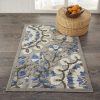 3?x 4?Gray and Blue Vines Indoor Outdoor Area Rug - Image 4