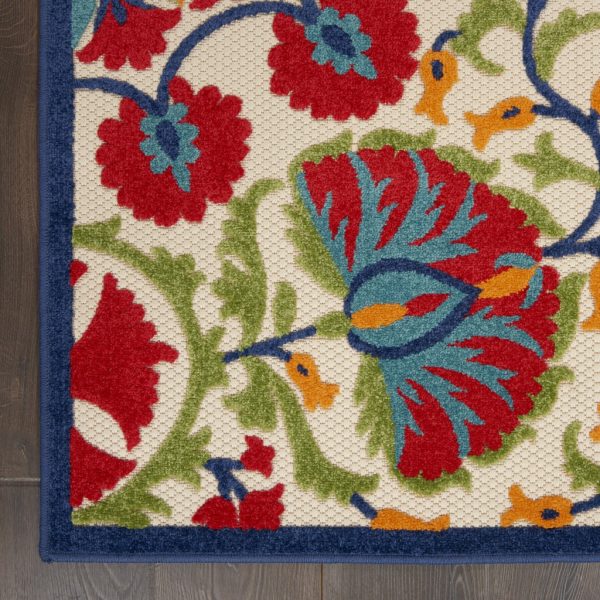 2?x 6' Red and Multicolor Indoor Outdoor Runner Rug - Image 2