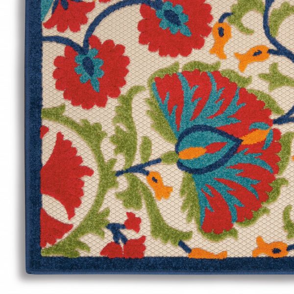 2?x 6' Red and Multicolor Indoor Outdoor Runner Rug - Image 5