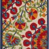 3?x 4' Red and Multicolor Indoor Outdoor Area Rug