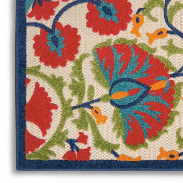 3?x 4' Red and Multicolor Indoor Outdoor Area Rug - Image 2