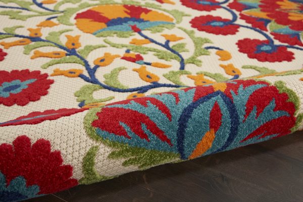 3?x 4' Red and Multicolor Indoor Outdoor Area Rug - Image 3