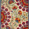 4?x 6' Red and Multicolor Indoor Outdoor Area Rug