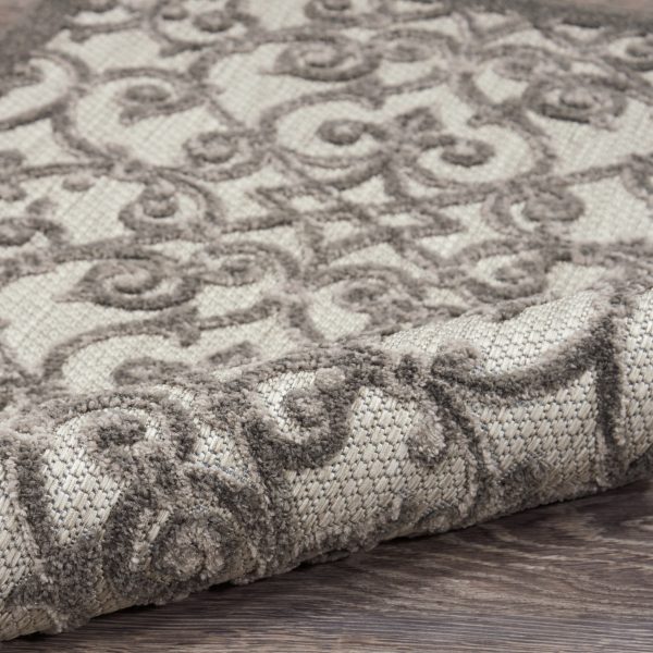 2?x 10?Gray and Charcoal Indoor Outdoor Runner Rug - Image 3
