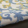 4?x 6?Ivory and Blue Indoor Outdoor Area Rug - Image 2