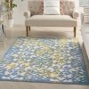4?x 6?Ivory and Blue Indoor Outdoor Area Rug - Image 3