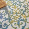 4?x 6?Ivory and Blue Indoor Outdoor Area Rug - Image 4