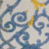 4?x 6?Ivory and Blue Indoor Outdoor Area Rug - Image 5