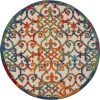 5?Round Rainbow Colored Indoor Outdoor Area Rug